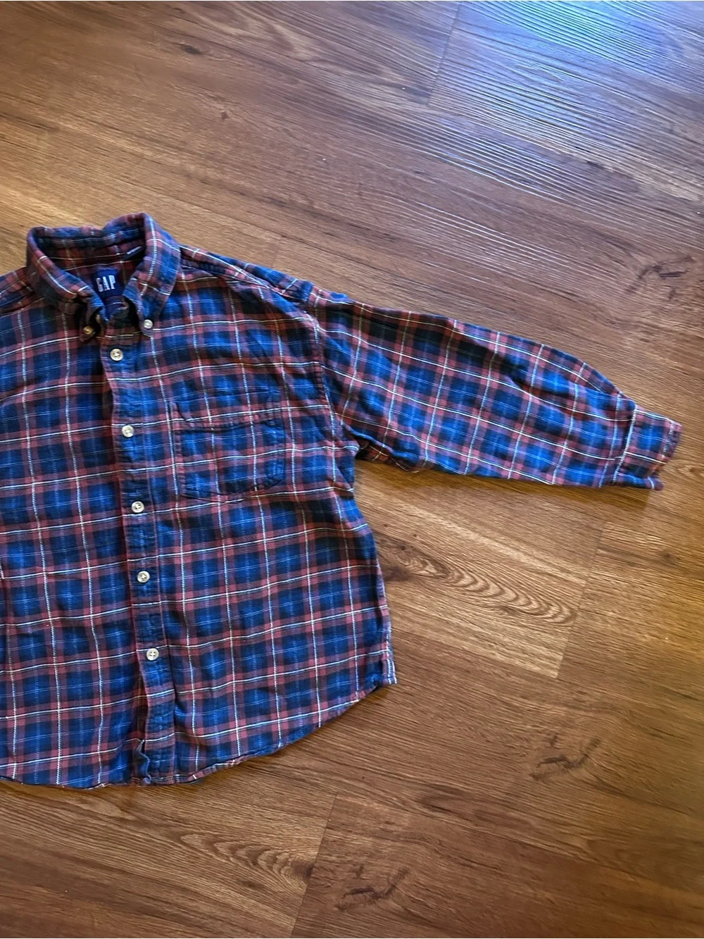 Vintage Gap kids cotton flannel shirt- Navy and Red